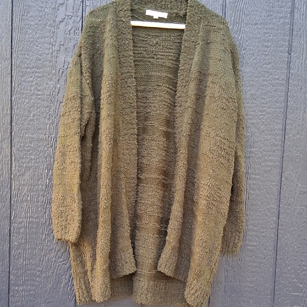 mesh + lace Cozy Olive Green Women's Sweater